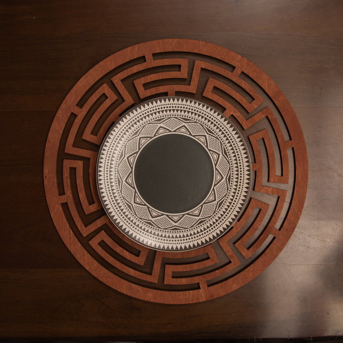 Hermia Labyrinth - Rose Juego de Salvamanteles de Madera Rosa (6 piezas)